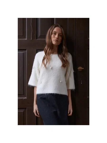 Dzianinowy sweter Rue De Femme beżowy