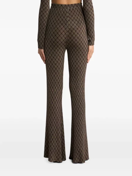 Pantaloni Etro din jacard maro