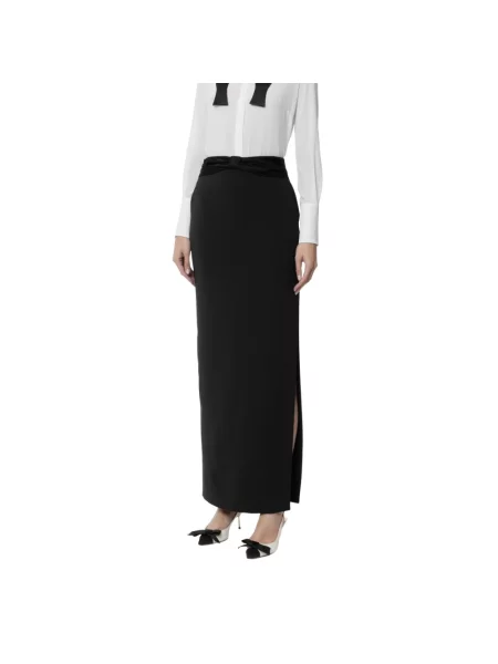 Spódnica maxi Elisabetta Franchi z kokardką czarna