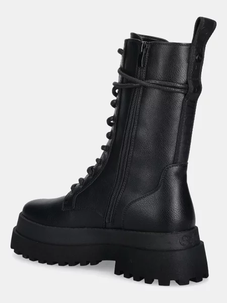 Buffalo bocanci Pluto Lace Up Mid cu platformă negru