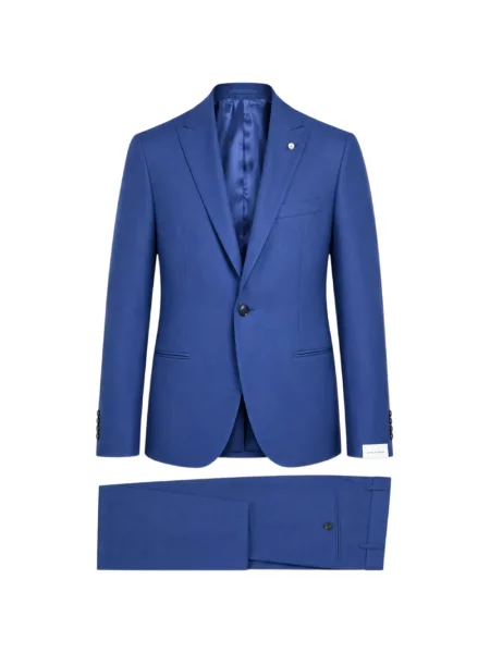 Costum Luigi Bianchi Mantova cu rever albastru
