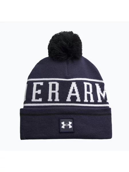 Căciulă de iarnă pentru bărbați Under Armour Halftime Pom Beanie midnight navy/white/white alb