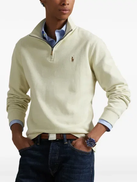 Tricou polo Polo Ralph Lauren cu glugă cu blană cu broderie roșu