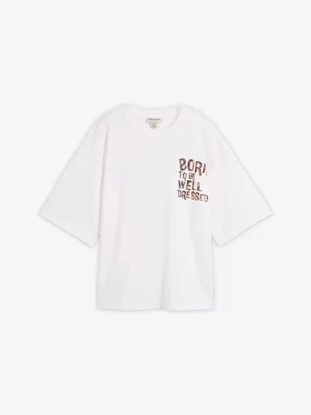 T-shirt oversize z czystej bawełny organicznej biała
