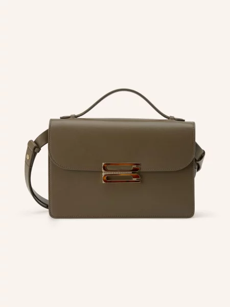 Victoria Beckham Kabelka Dorian Medium černošedá / zlatá