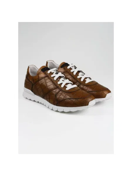 Sneakersy Kiton skórzane brązowe