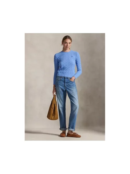 Sweter w kroju regular fit z mieszanki wełny i kaszmiru JULIANNA' Polo Ralph Lauren niebieski