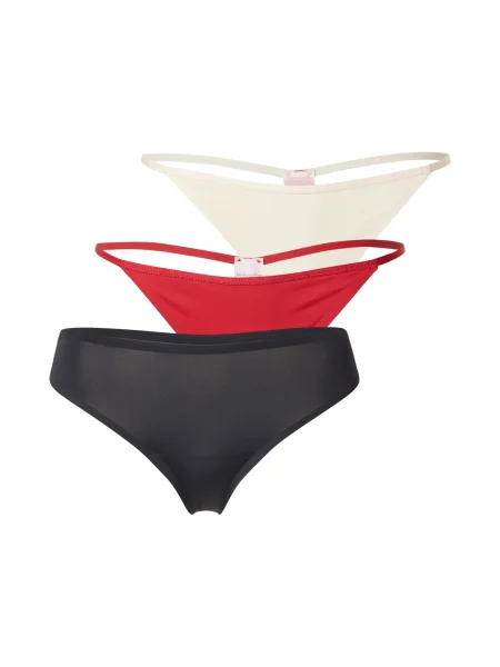 Hunkemöller Tanga roșu intens / negru alb