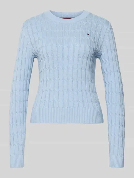 Sweter z dzianiny o kroju slim fit z czystej bawełny Tommy Hilfiger