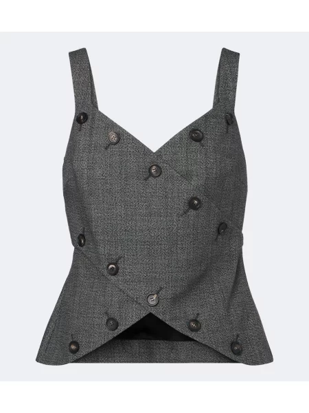 Top Ferragamo de lână gri