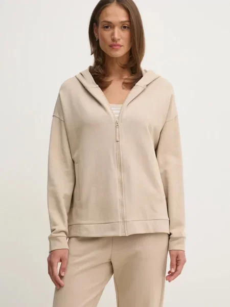 Суичър с качулка United Colors Of Benetton с качулка бежово