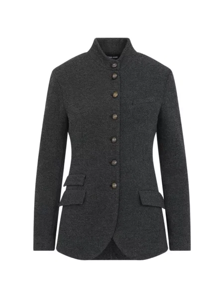 Geacă Giorgio Armani cu model herringbone gri