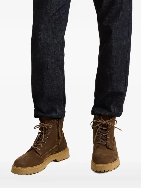 Botine Woolrich cu șireturi din dantelă maro