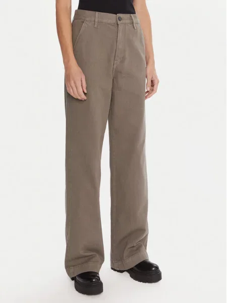 G-Star Raw Spodnie materiałowe Deck Wide Leg zielony