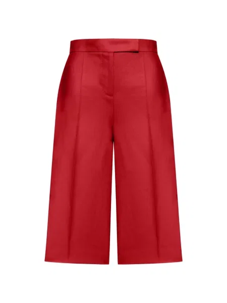 Lenvászon rövidnadrág Max Mara piros