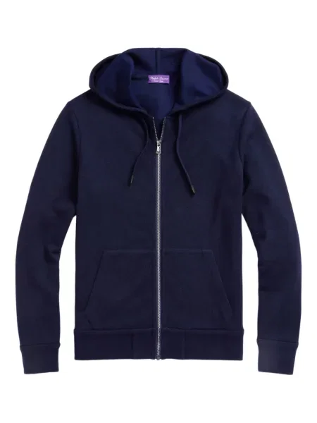 Hanorac cu glugă Ralph Lauren Purple Label cu glugă albastru