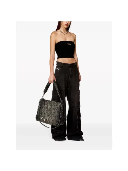 Top Diesel o krotszym kroju retro czarny