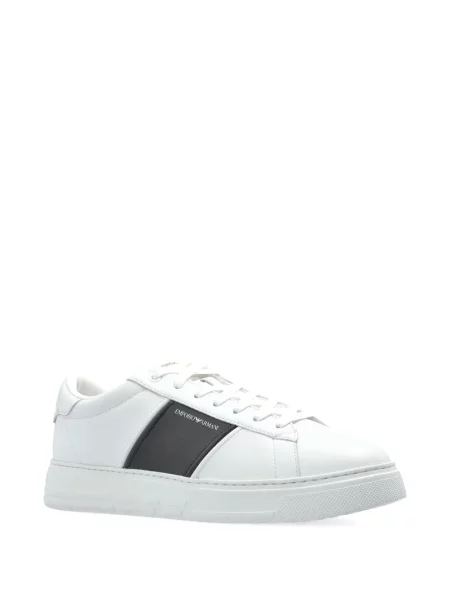 Sneakerși Emporio Armani din piele alb