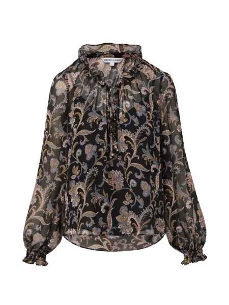 Bluză Veronica Beard cu volane negru