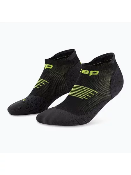 Kompresní ponožky CEP Run No Show black/lime černé