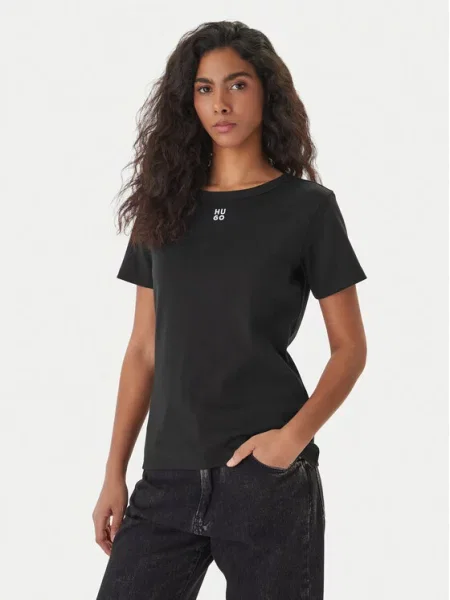 HUGO Red Tricou Deloris / alb negru