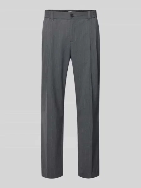 Spodnie materiałowe o kroju straight fit z kantami Model Marc' Casual Friday
