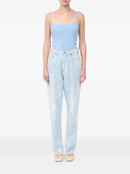 Blugi drepți Mm6 Maison Margiela albastru