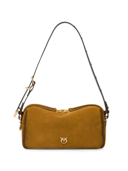Geantă Pinko din piele de căprioară maro