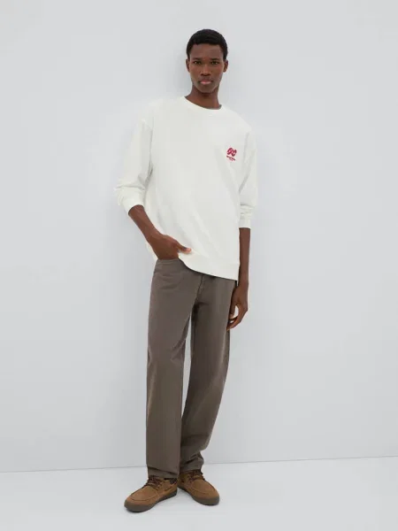 Bluza z haftem złamana biel Teen XXS MANGO TEEN