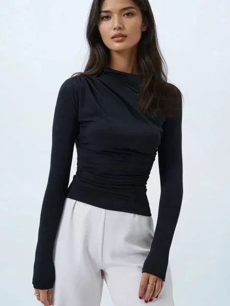 Trend Alaçatı Stili Tricou negru