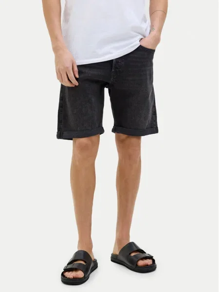 Jack&Jones Džínsové šortky Rick čierna