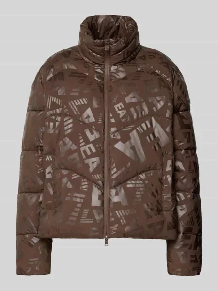 Kurtka pikowana ze wzorem z logo i stójką Ea7 Emporio Armani