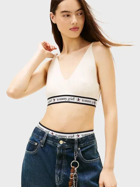 Вовняний топ Tommy Jeans білий