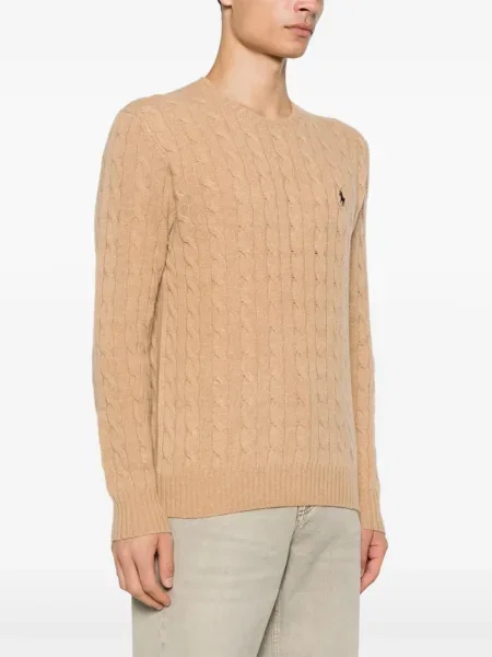Пуловер Polo Ralph Lauren бродиран кафяво