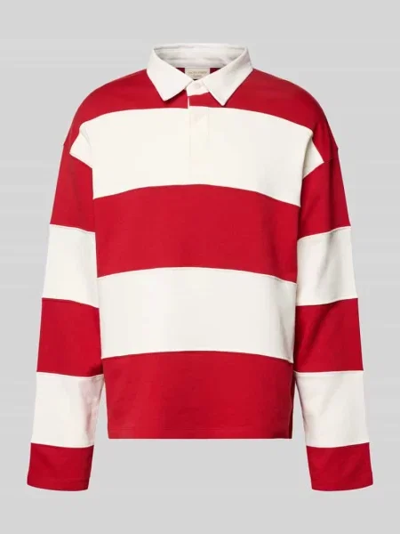 Bluza z kołnierzykiem polo model UPSTATE' Jack & Jones czerwona