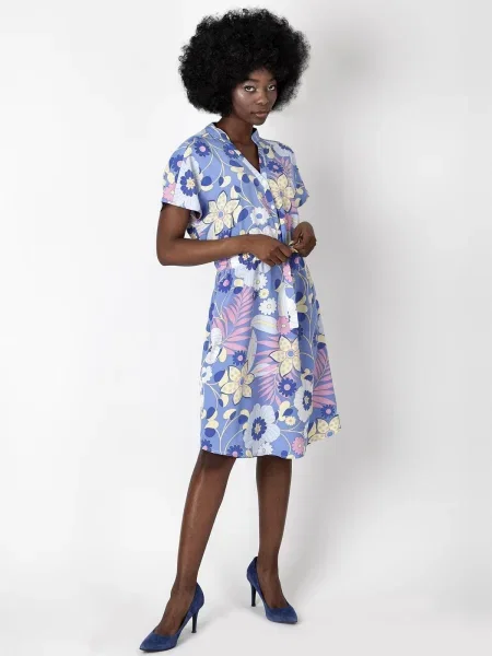 Krótka rękaw kimonowy sukienka mini Perso garniturowa