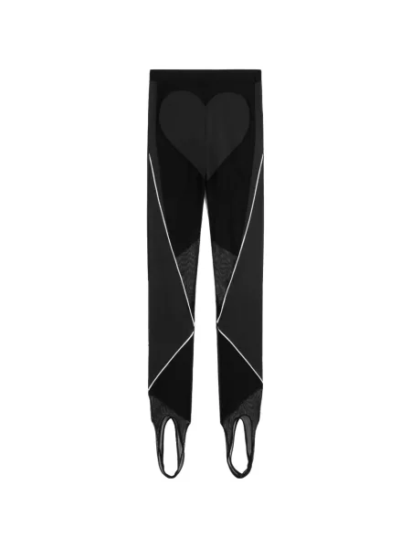Leggings Fiorucci plasă cu motiv cu inimi negru