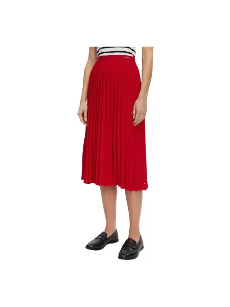 Spódnica midi Tommy Hilfiger czerwona