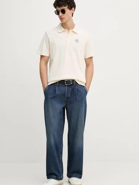 Calvin Klein Jeans polo majica bež