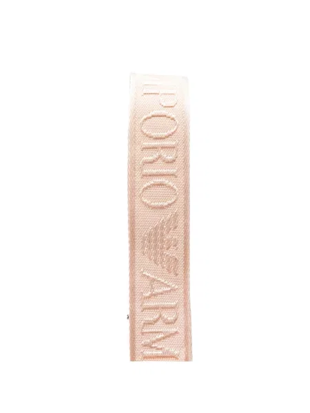 Lniana torebka crossbody Emporio Armani beżowa