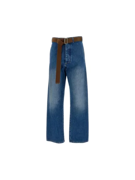 Jeansy Plan C z wysoką talią niebieskie