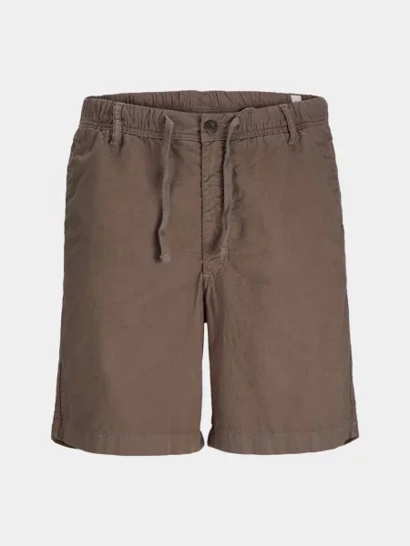 Шорти JACK & JONES бавовна/льон коричневий
