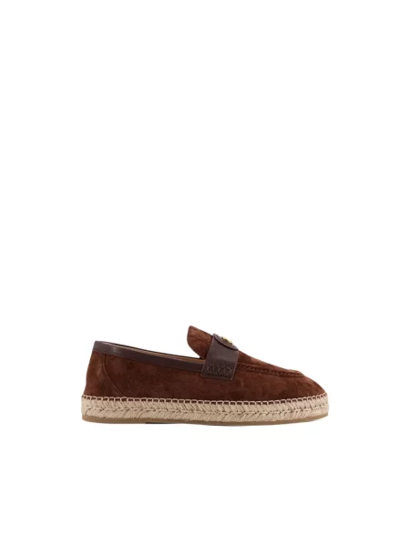 Lniane espadryle Valentino Garavani brązowe