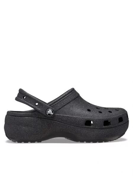 Crocs Šlepetės Classic Platform Glitter Clog W juoda