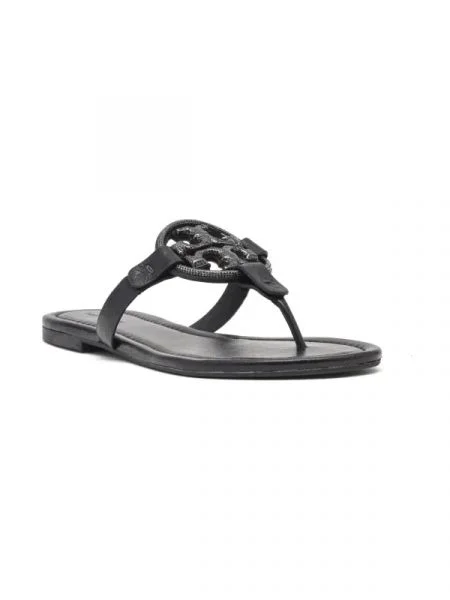 Șlapi Tory Burch din piele negru