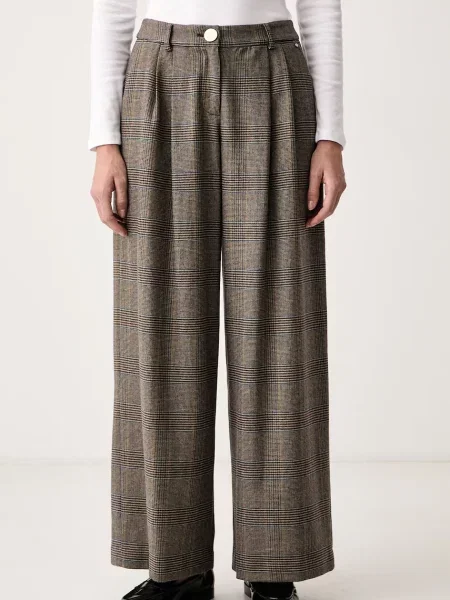 Armani Exchange pantaloni straight pentru femei cu amestec de lână maro