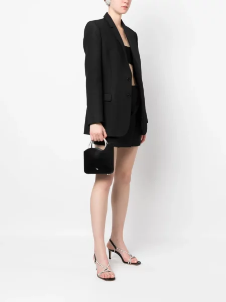 Geantă de mână Le Silla din satin negru