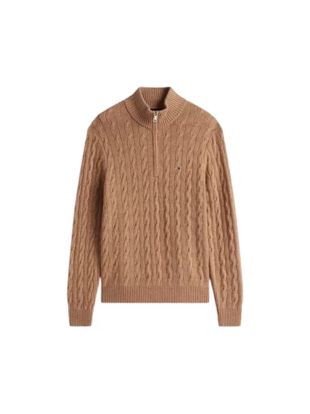 Sweter Tommy Hilfiger brązowy