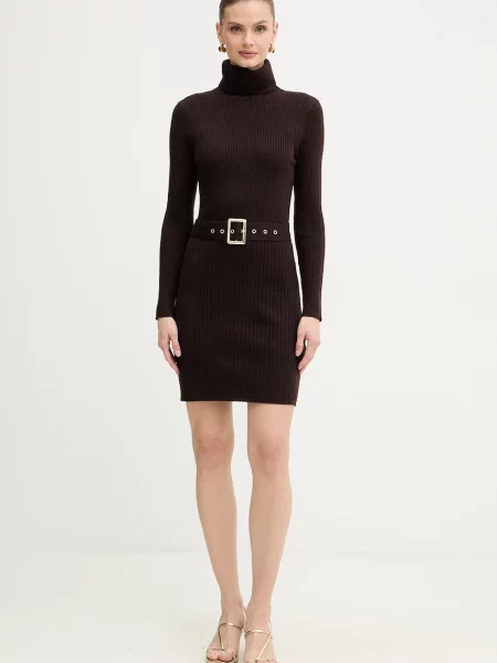 Сукня з домішкою вовни Morgan mini облягаюче RMCAFE коричневий