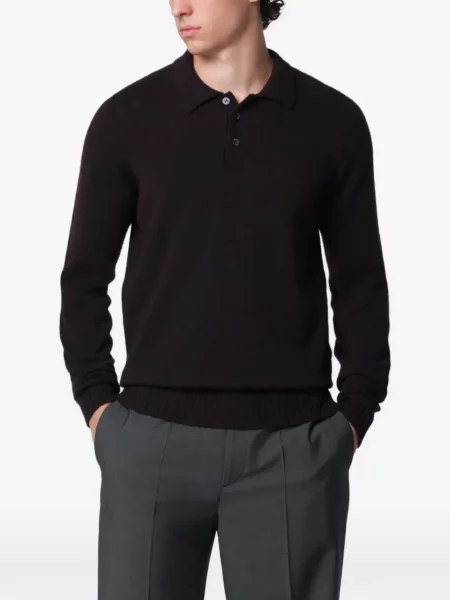 Lung tricou polo Drumohr maro